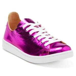 Schultz Ofelia Metallic Pink Leather Casual Lace-up Sneakers